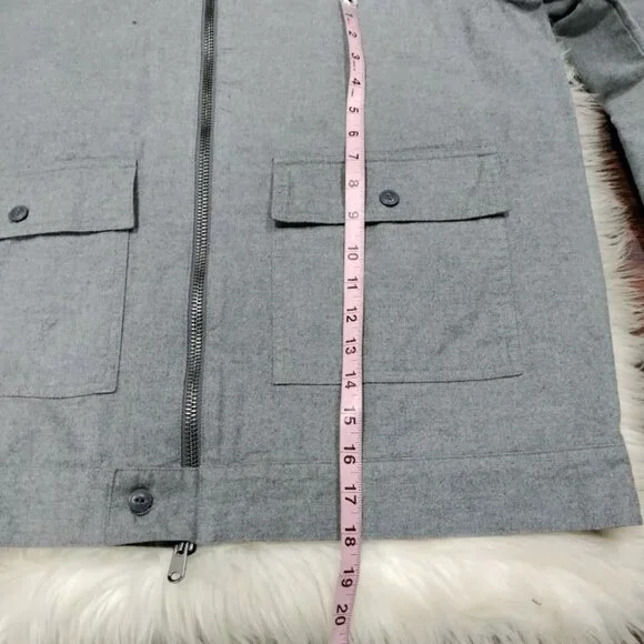 Express 100% Cotton Long Sleeve Full Zip Chore Coat Jacket Gray Men's Size Large - Picture 12 of 12